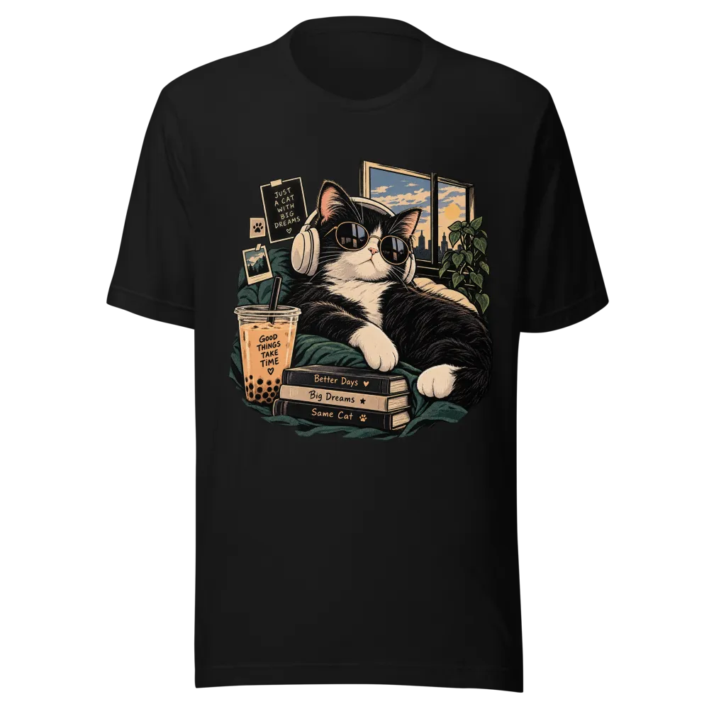 Just A Cat With Big Dreams - Lo-Fi Tuxedo Cat Boba