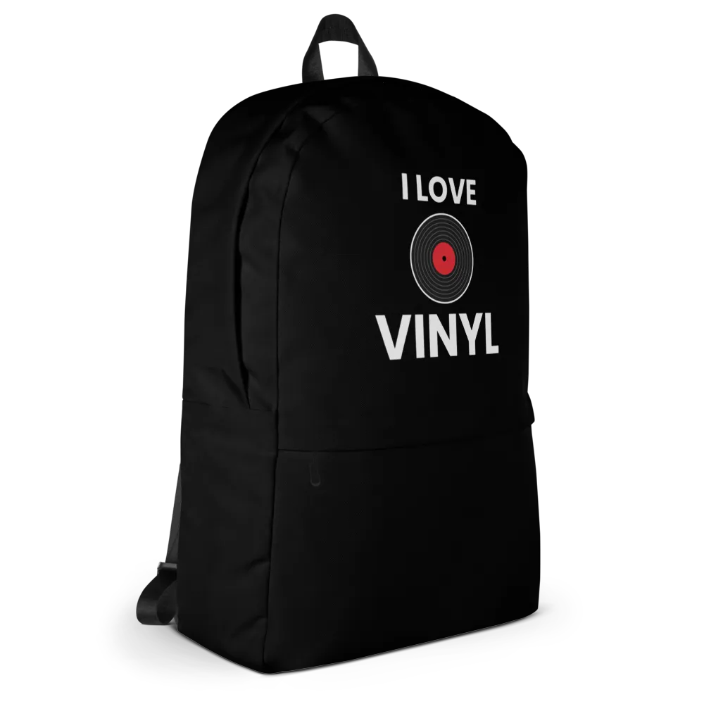 I Love Vinyl Backpack - Black thumbnail 5