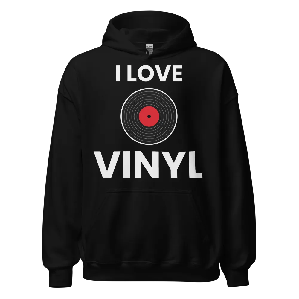 I Love Vinyl Hoodie - Black
