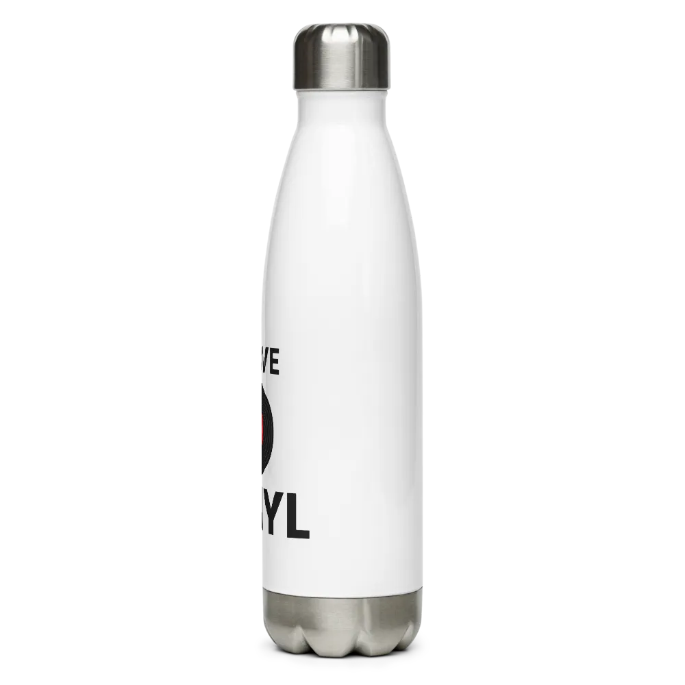 I Love Vinyl Insulated Water Bottle - White thumbnail 3