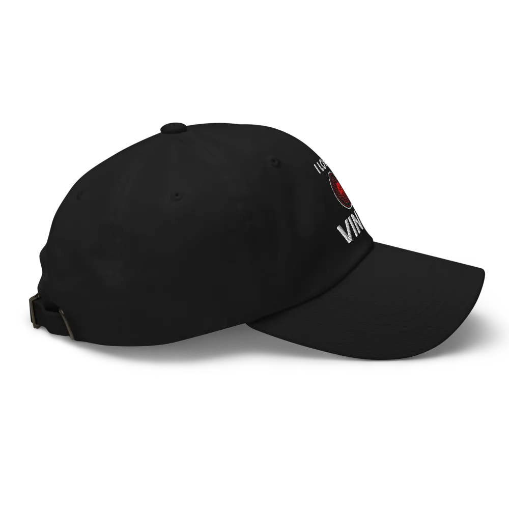 I Love Vinyl Dad Hat - Black thumbnail 6