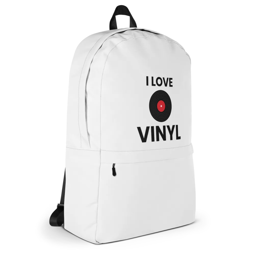 I Love Vinyl Backpack - White thumbnail 4