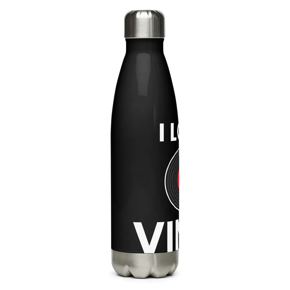I Love Vinyl Insulated Water Bottle - Black thumbnail 4