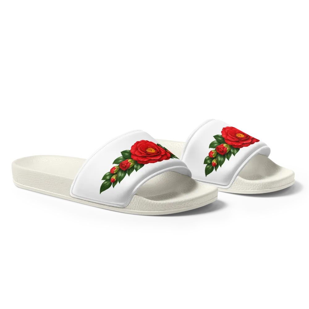 Red Camellia Éclat Women’s Luxury Slides thumbnail 3