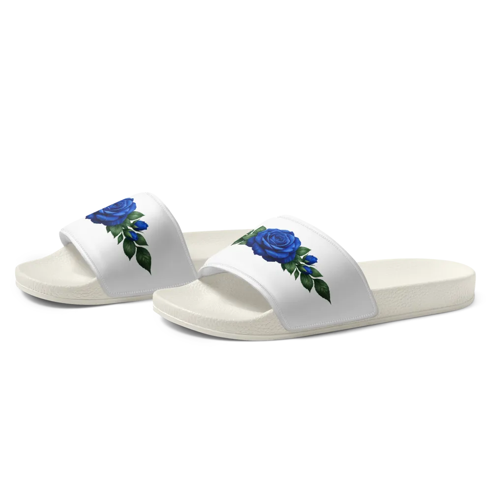 Sapphire Blue Rose Luxury Women’s Slides thumbnail 3