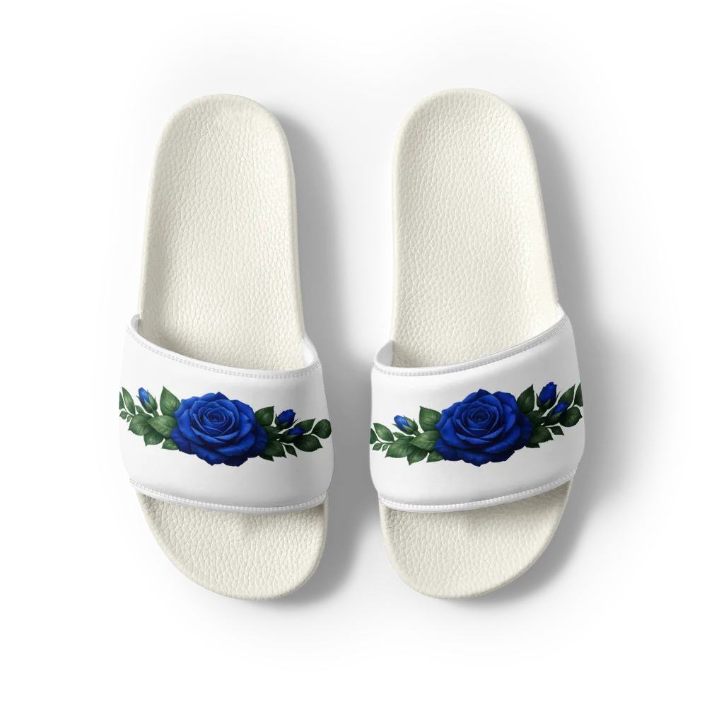 Sapphire Blue Rose Luxury Women’s Slides thumbnail 4