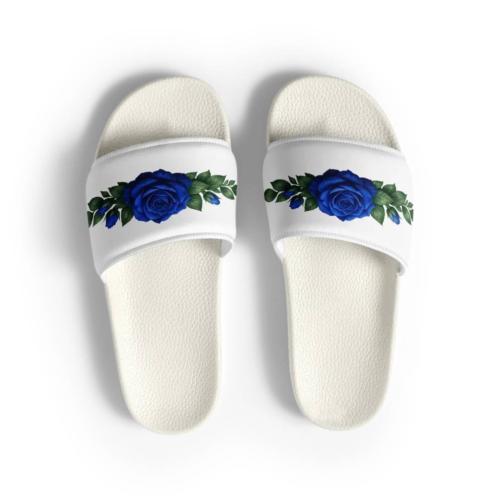 Sapphire Blue Rose Luxury Women’s Slides thumbnail 2