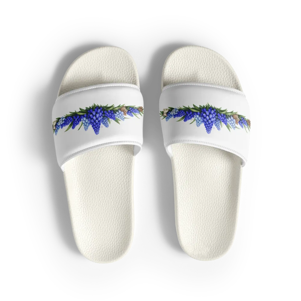 Blue Muscari Bloom Luxury Women’s Slides thumbnail 2