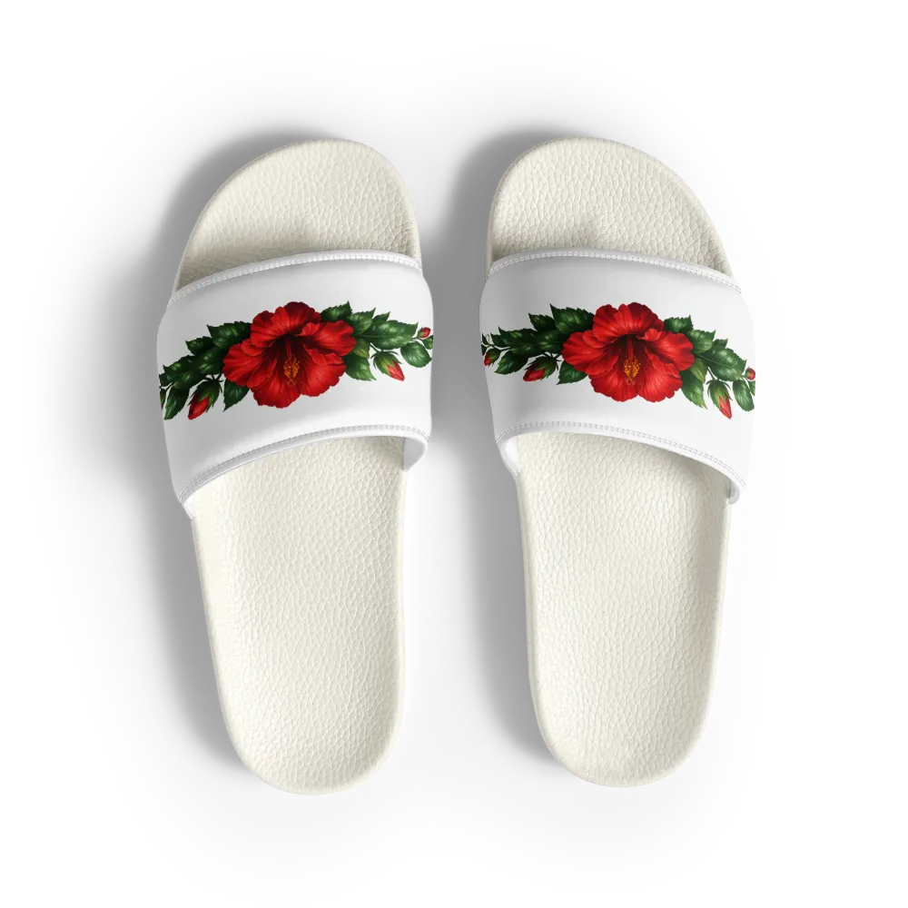 Red Hibiscus Éclat Luxury Women’s Slides thumbnail 2
