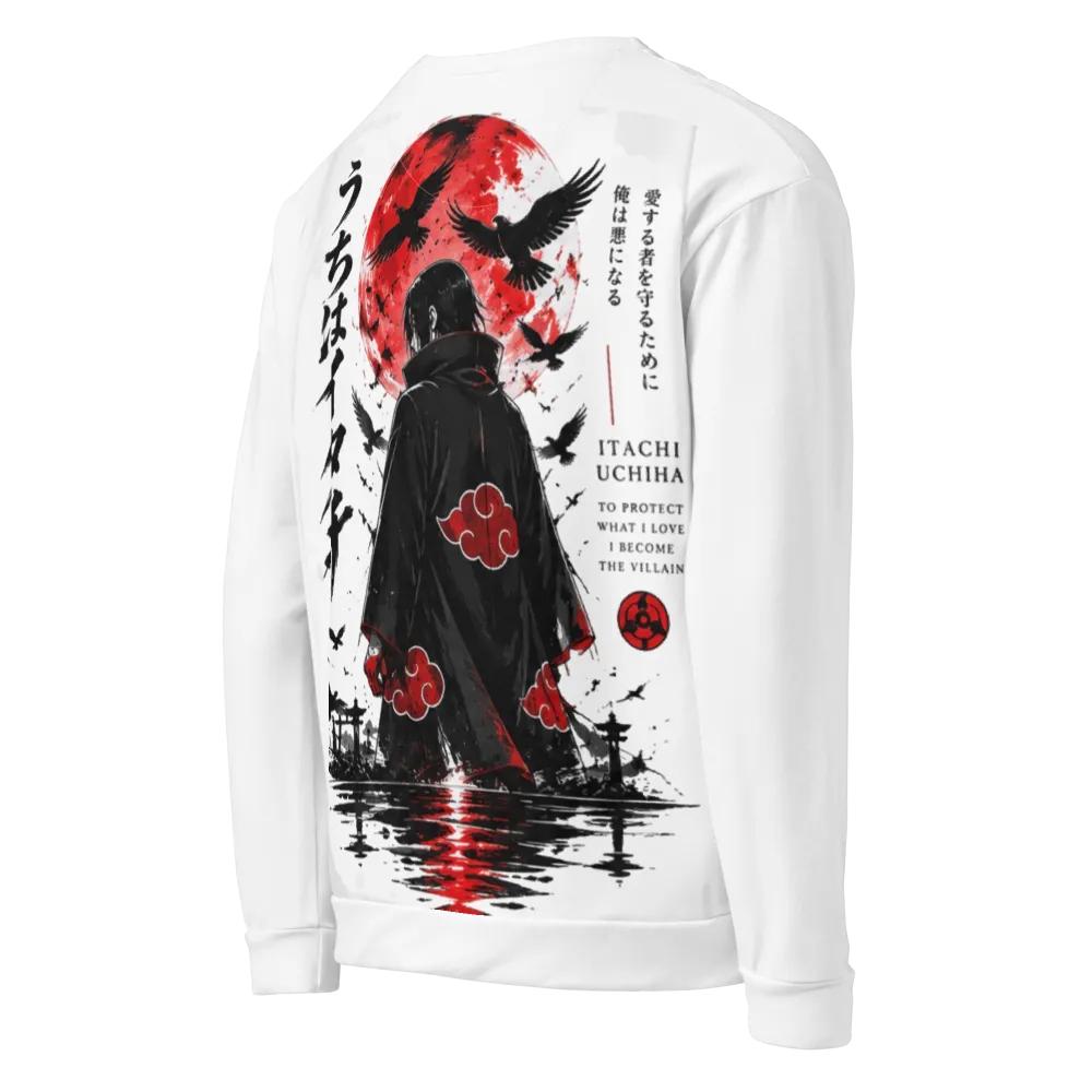 Itachi Uchiha Red Moon Anime Oversized T-Shirt thumbnail 4