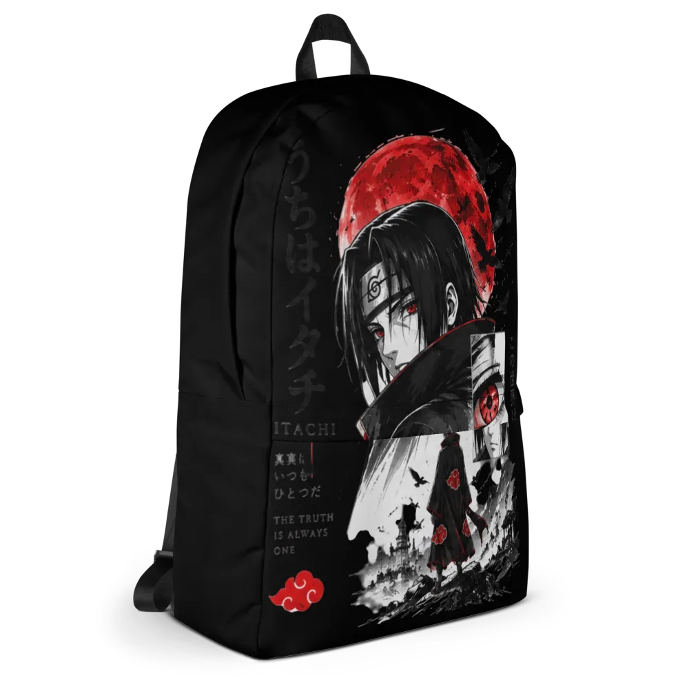 Itachi Uchiha Red Moon Anime Backpack thumbnail 5