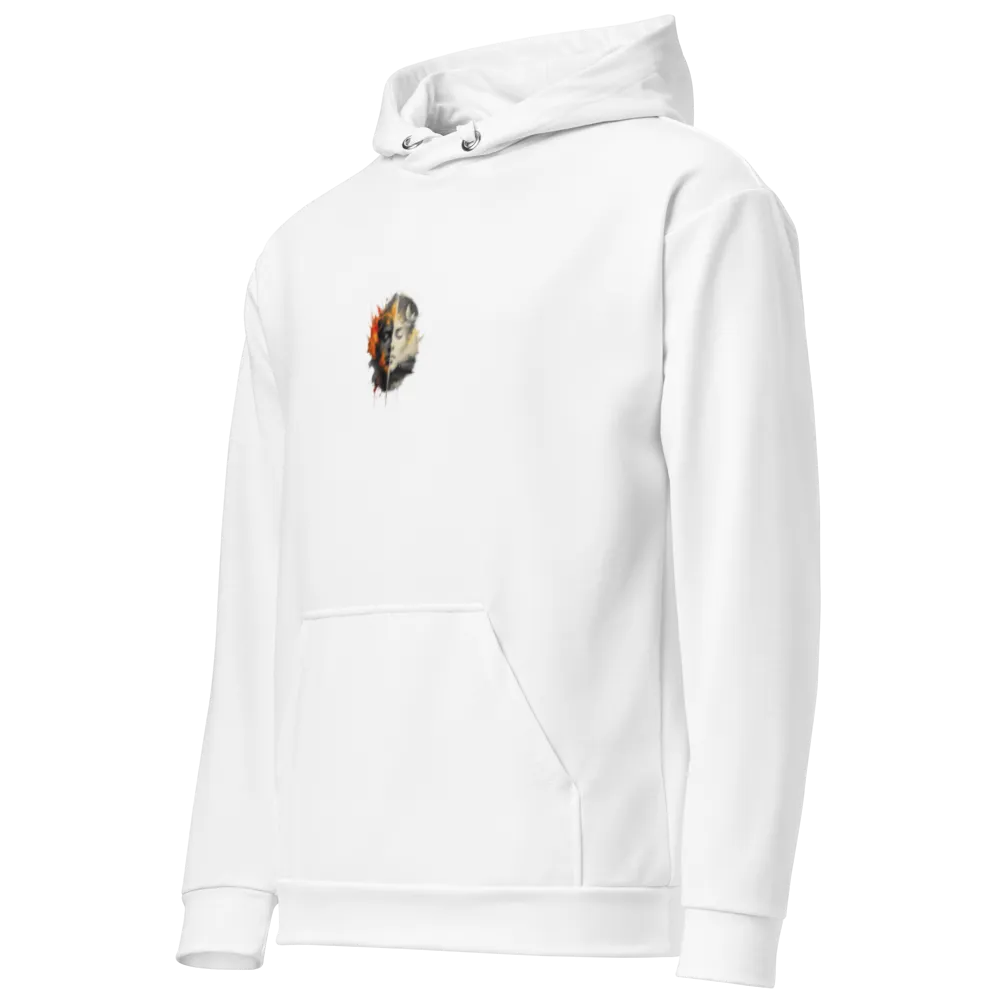 Unisex White Hoodie with Artistic Front Design –  thumbnail 3