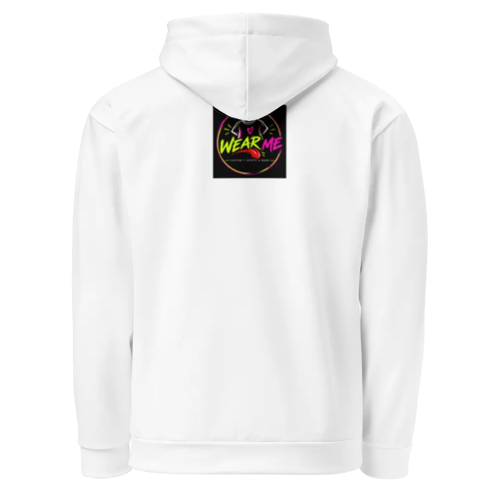 Unisex White Hoodie with Artistic Front Design –  thumbnail 2