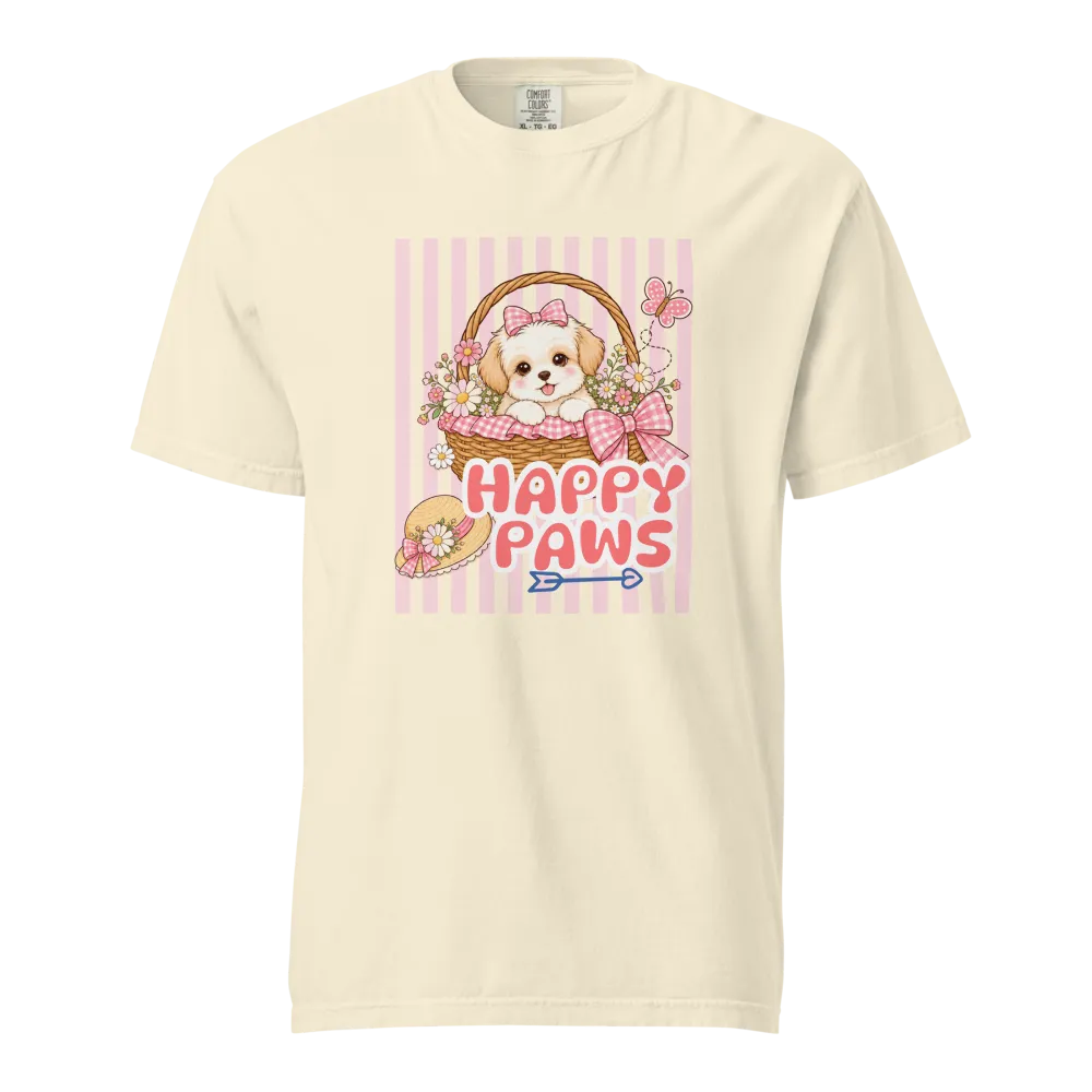 Happy Paws Cute Puppy Floral Basket