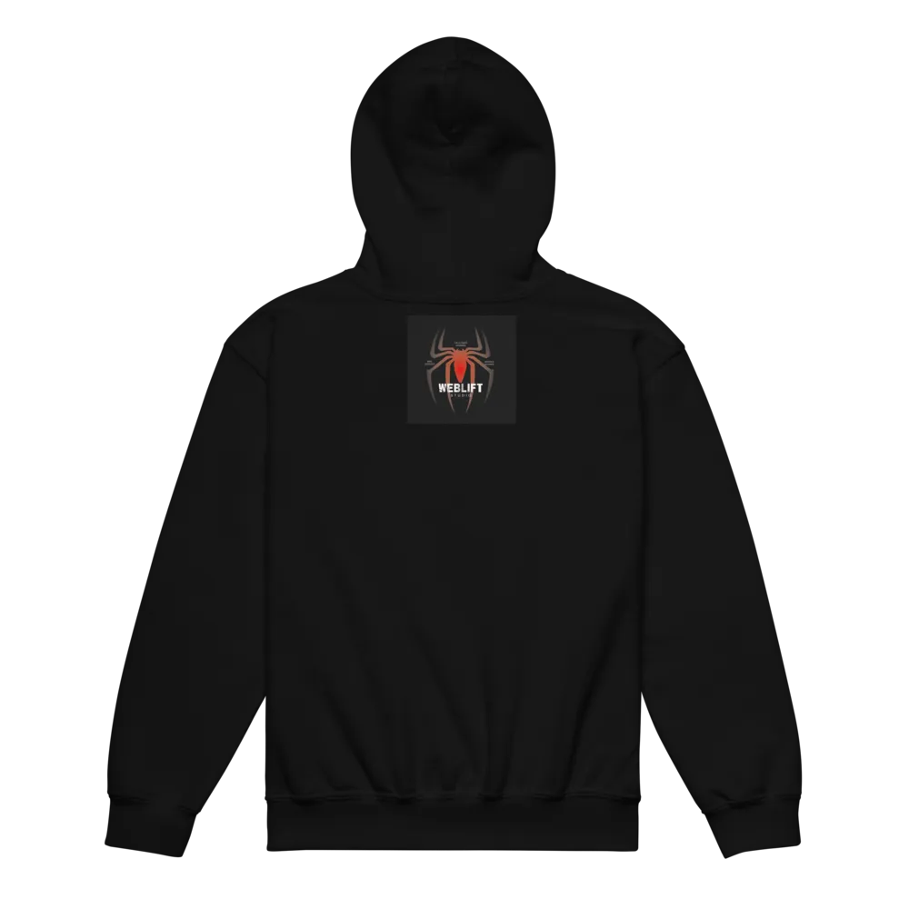 Youth Red Graphic Spider Heavy Blend Hoodie thumbnail 2
