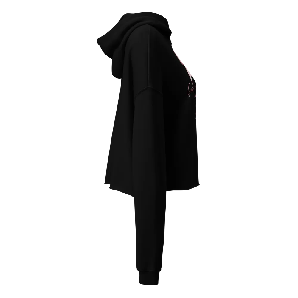 Good Things Take Time Pink Bow Women's Crop Hoodie thumbnail 4