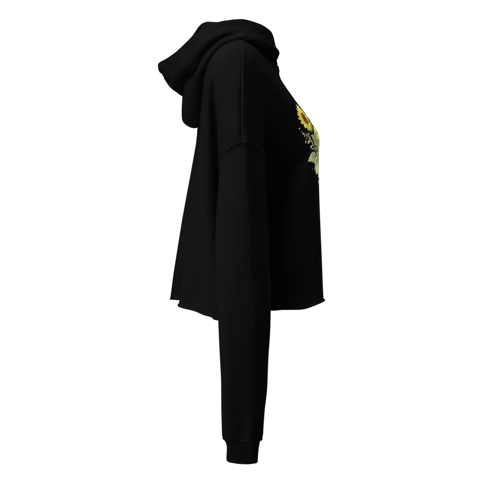 Sunflower Floral women's Cropped hoodie thumbnail 3