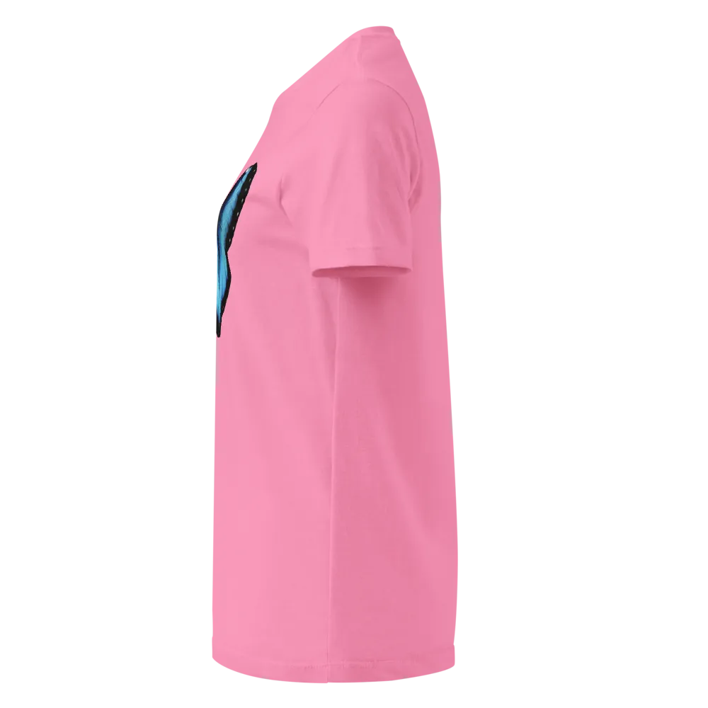 Pink Blue Butterfly T-Shirt for Women - Aesthetic  thumbnail 3