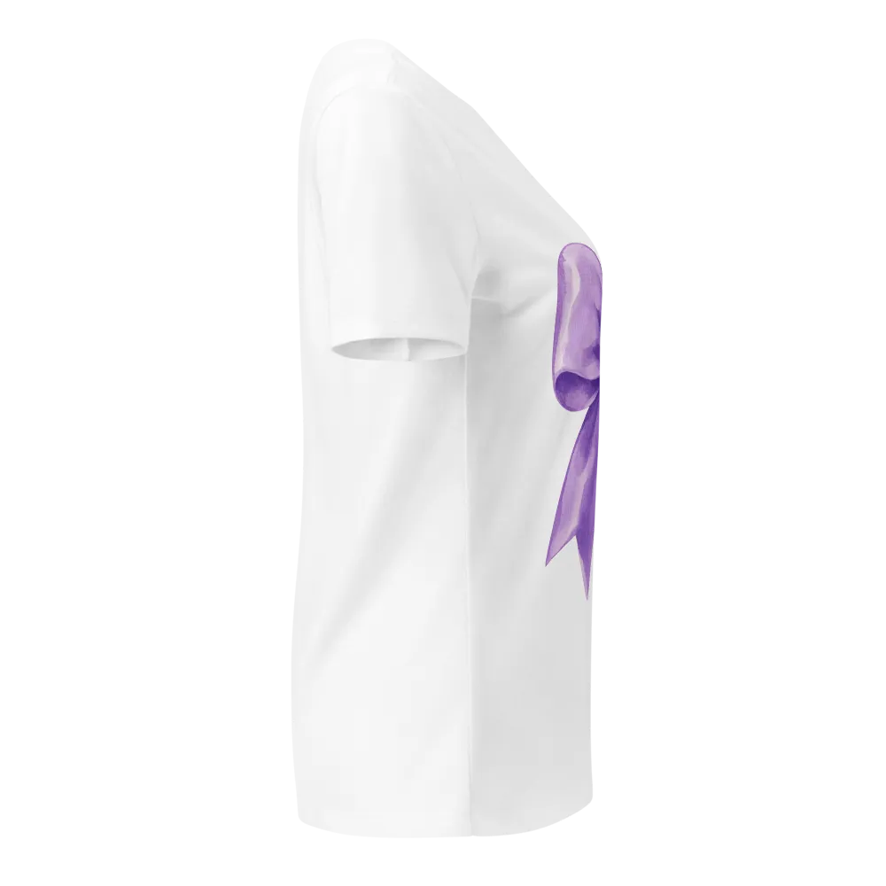 Coquette Purple Bow T-Shirt - Cute Aesthetic Soft  thumbnail 4
