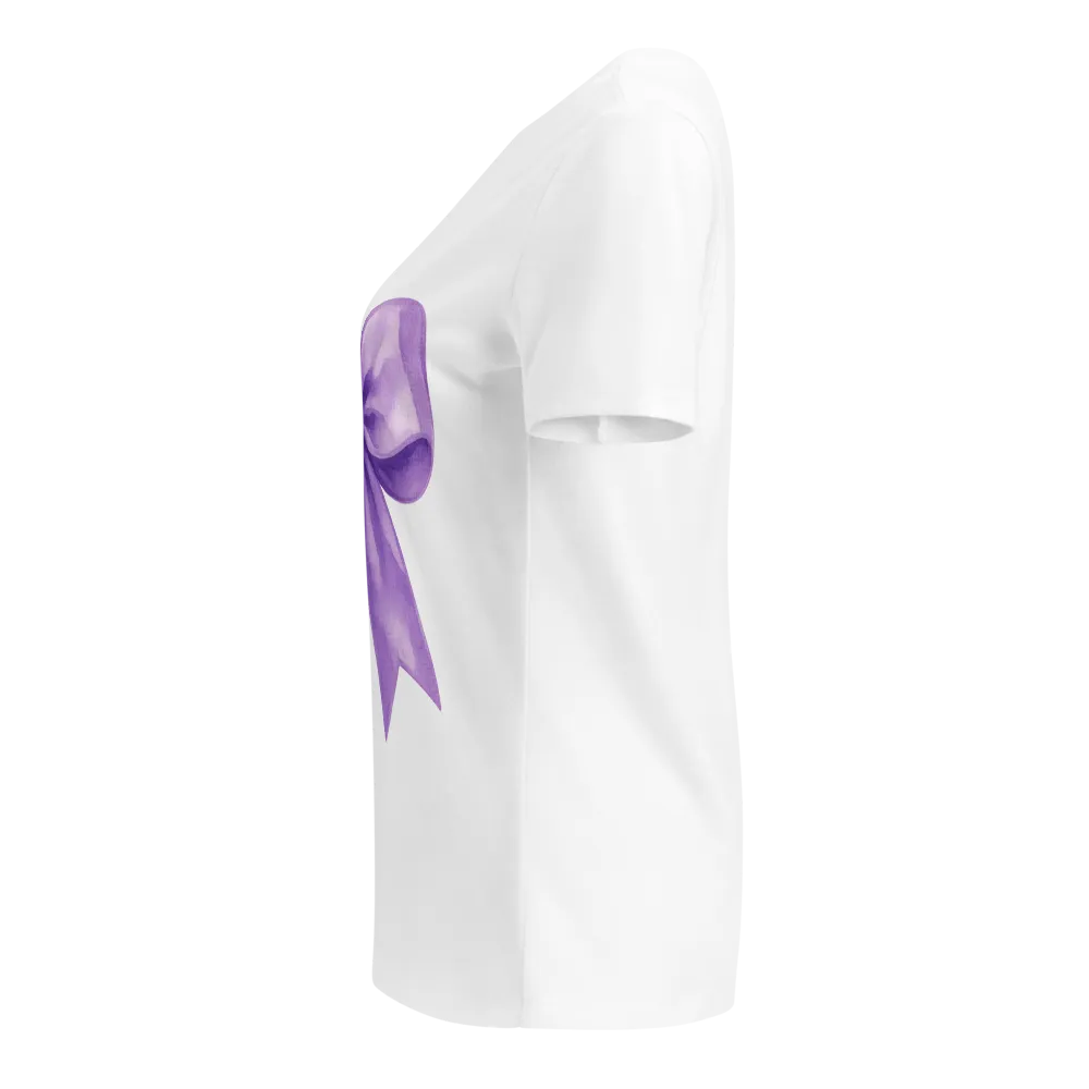 Coquette Purple Bow T-Shirt - Cute Aesthetic Soft  thumbnail 3