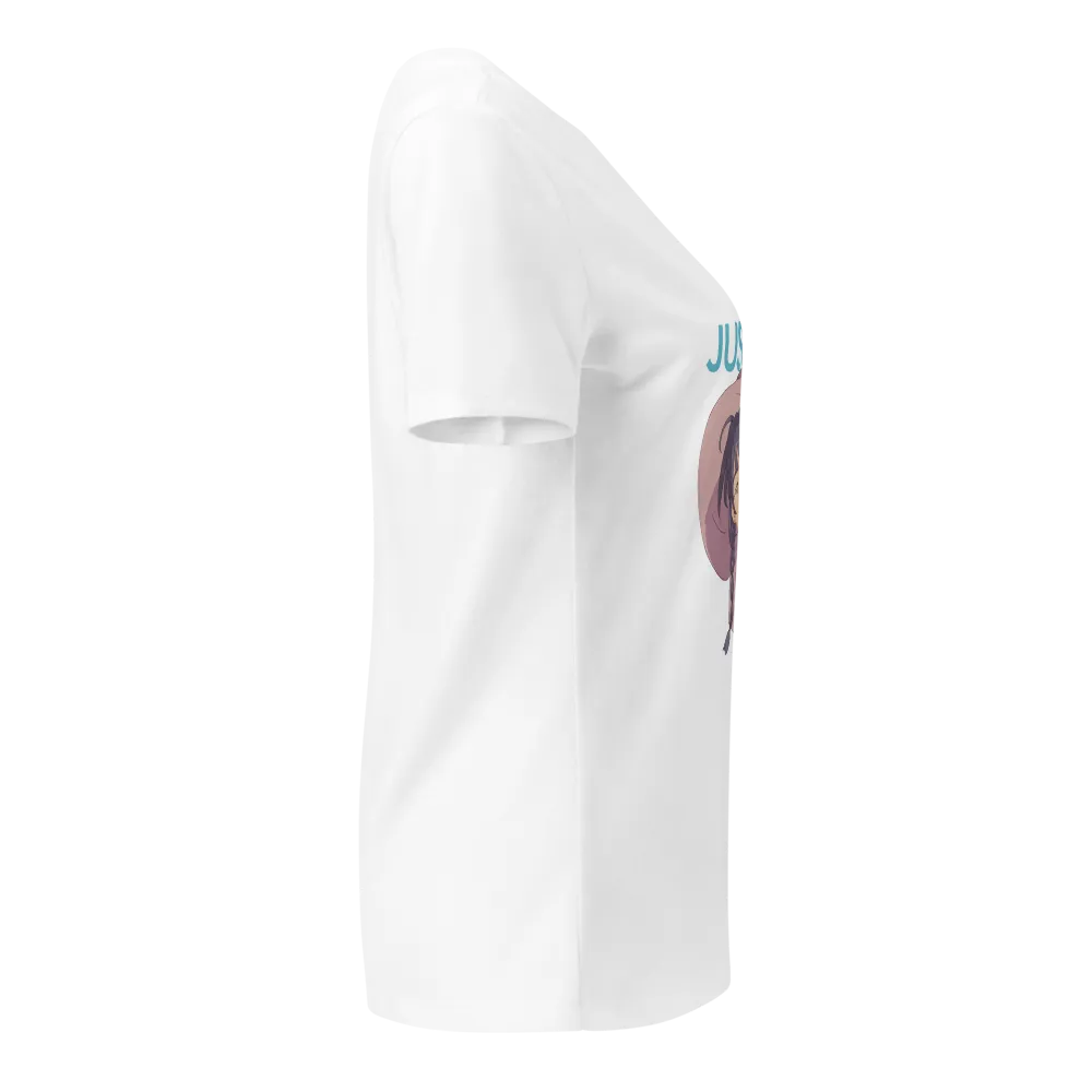 Just A Girl White - Cute Anime Girl T-Shirt thumbnail 4