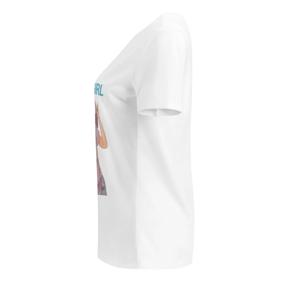 Just A Girl White - Cute Anime Girl T-Shirt thumbnail 3