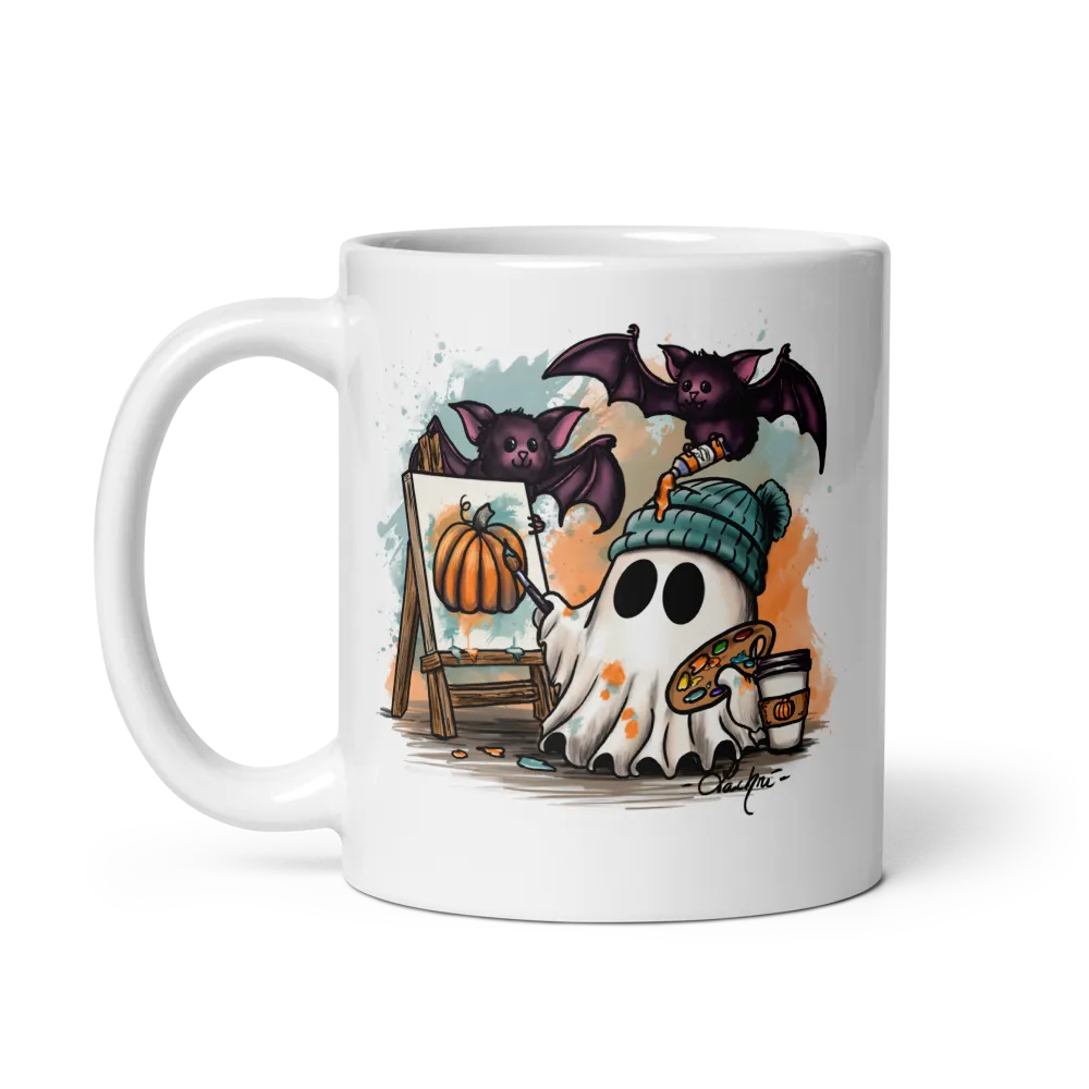 Ghost and Bats Artist Mug thumbnail 3