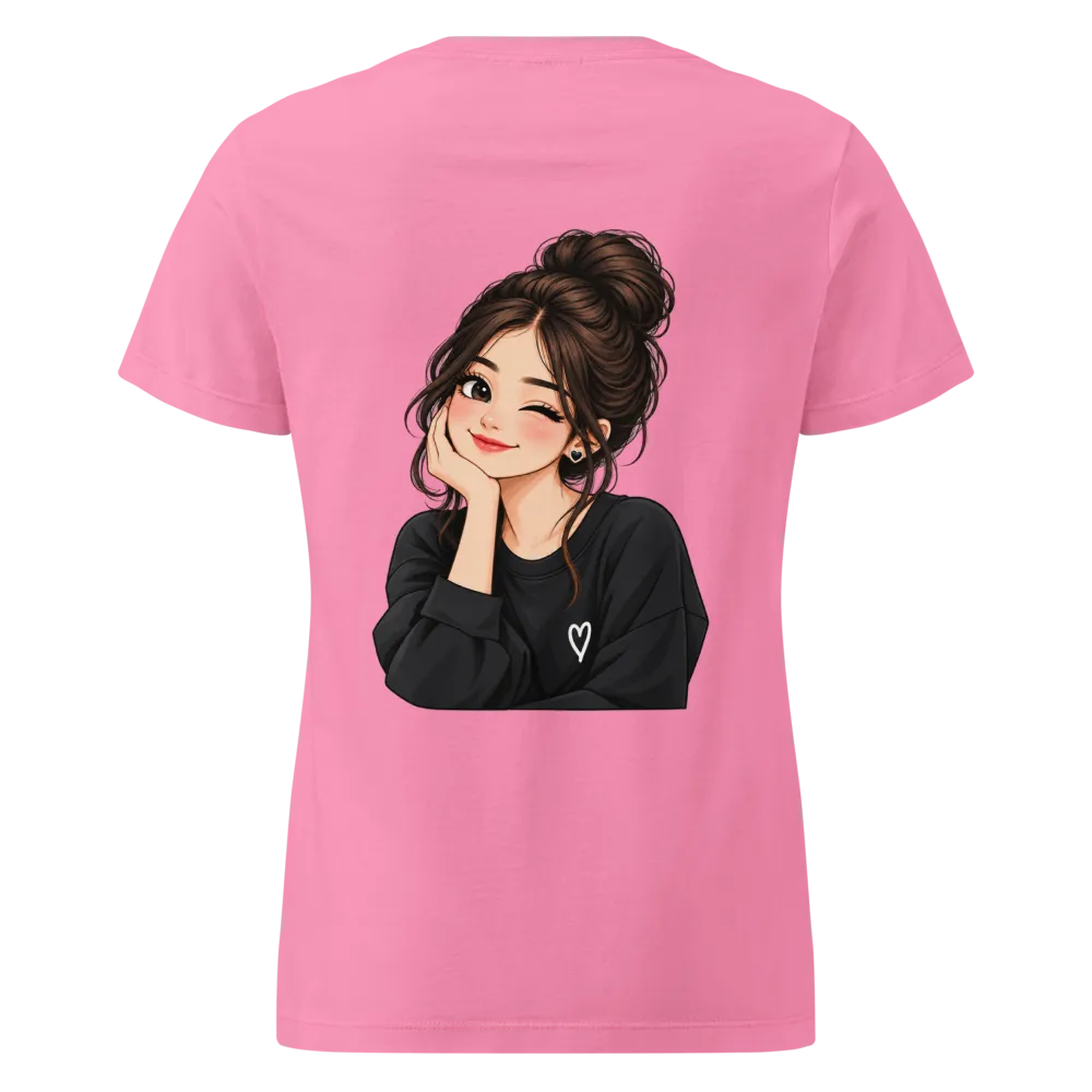 Cute Winking Girl – Kawaii Cartoon Art thumbnail 2