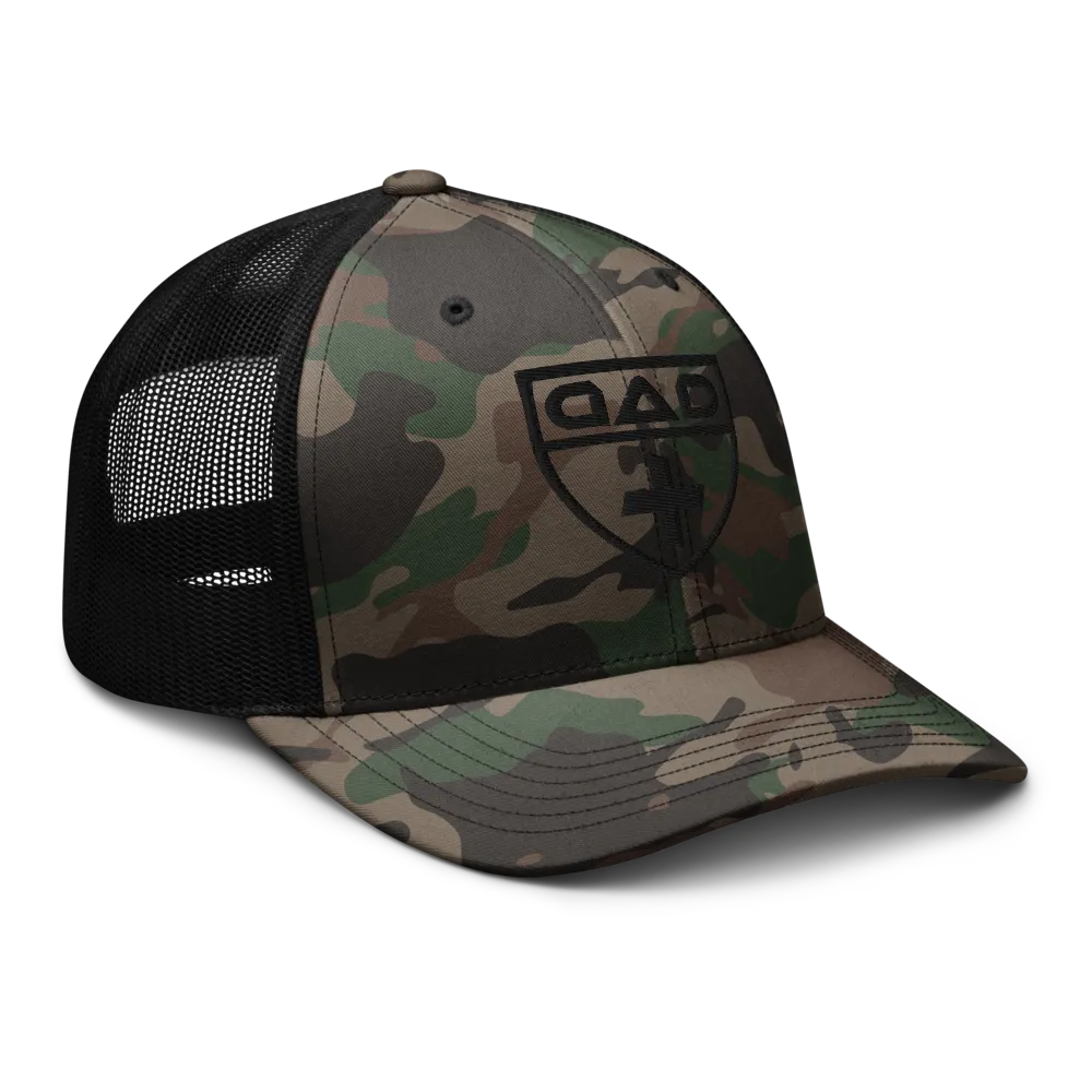 Black Crest Logo Camo Trucker Cap thumbnail 5