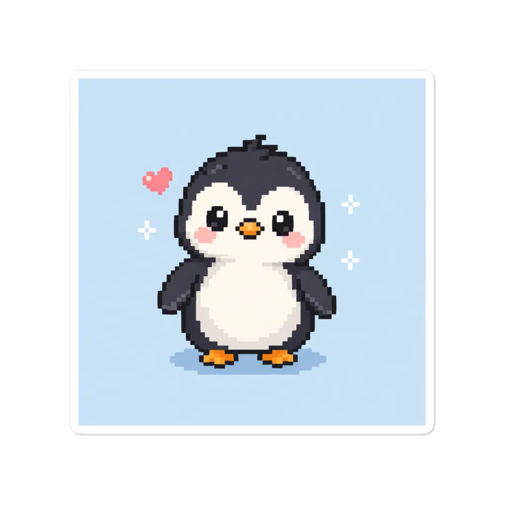 Cute Pixel Penguin Sticker