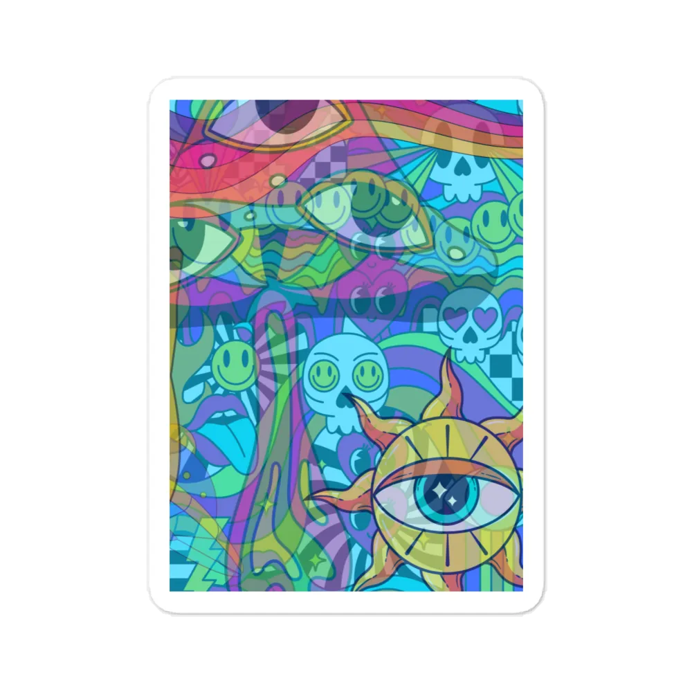sticker blue trippy 3''x 4''