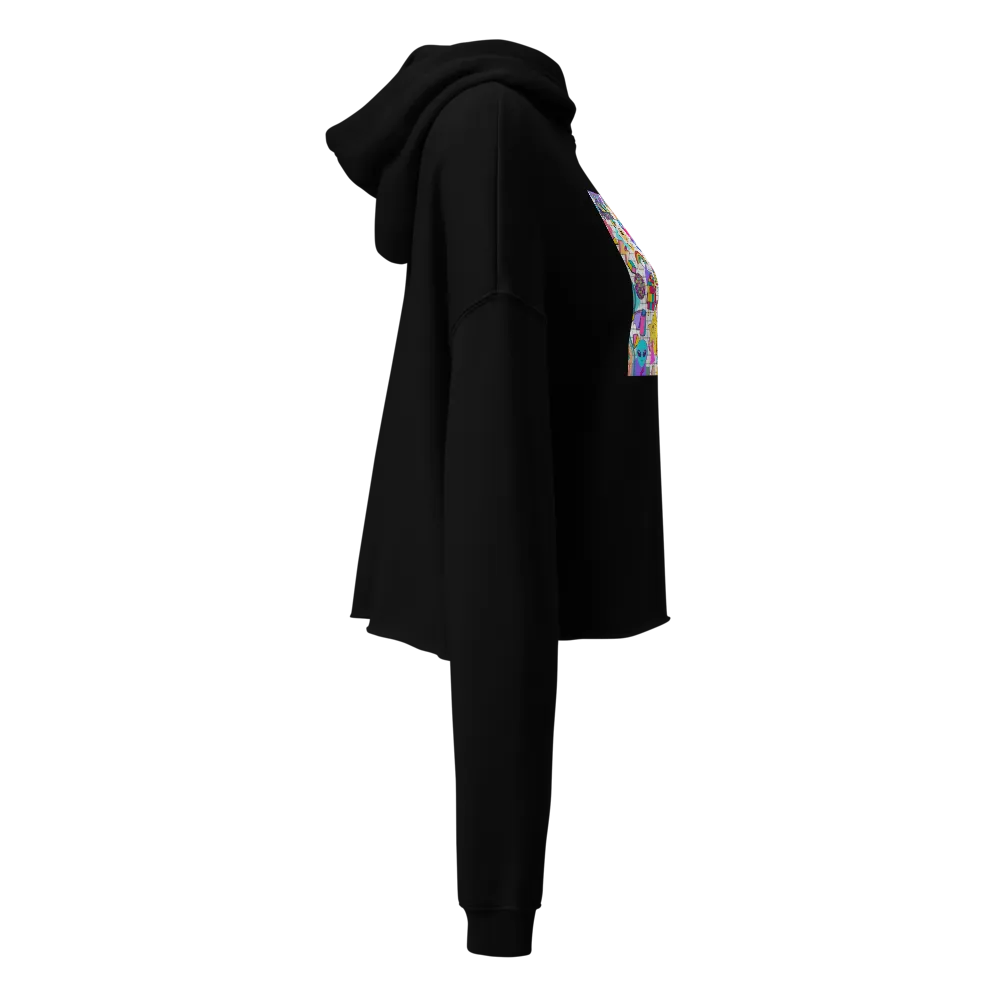 Cropped hoodie with trippy collage  thumbnail 4