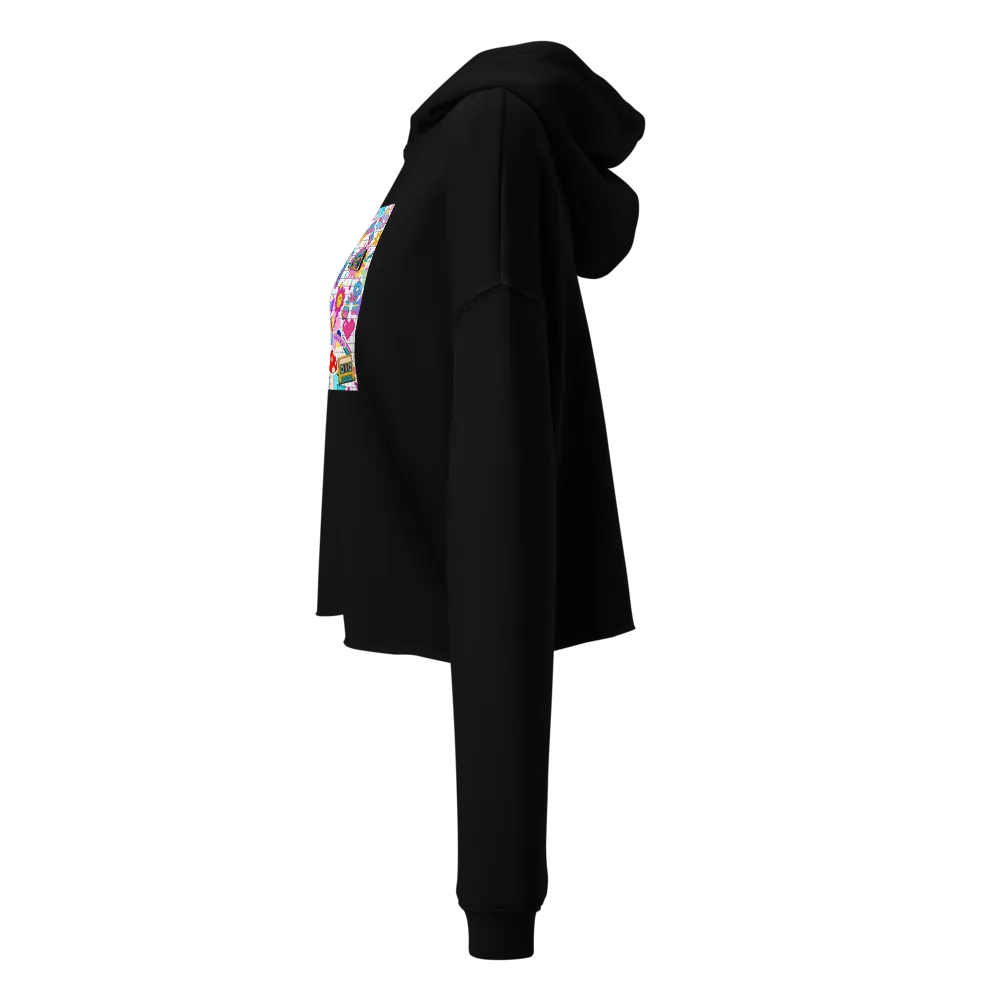 Cropped hoodie with trippy collage  thumbnail 3