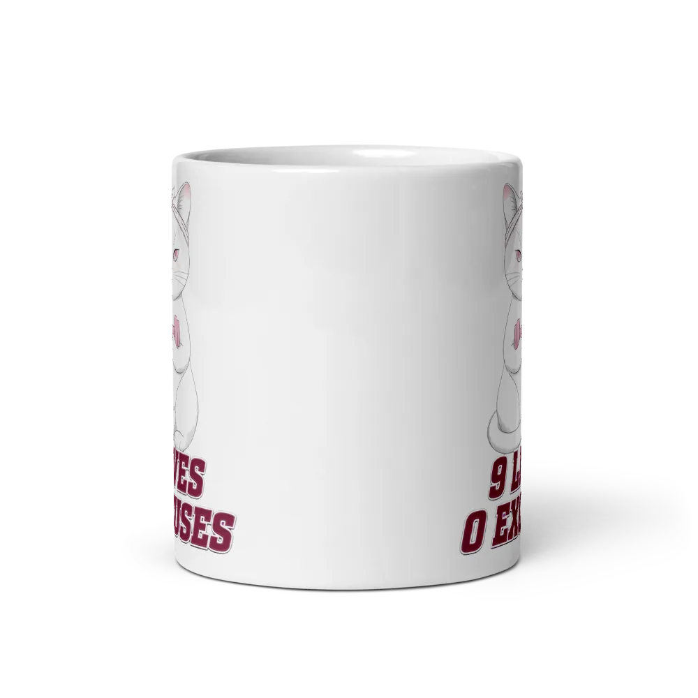 9Lives,0Excuses Premium Gym Cat Ceramic Coffee Mug thumbnail 3