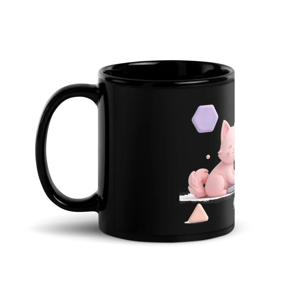 3D Cozy Office Cat - Pastel Workspace Mug thumbnail 2