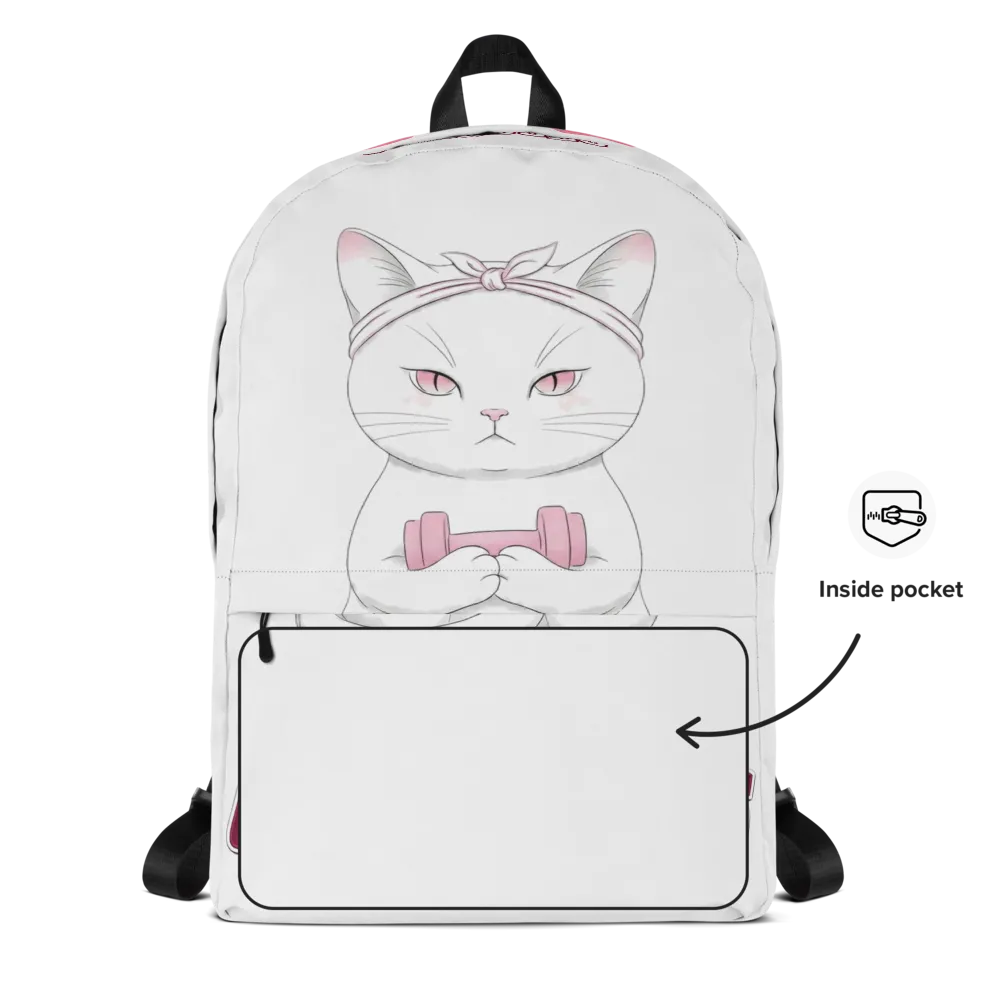 "9 Lives, 0 Excuses" Premium Gym & School Backpack thumbnail 4