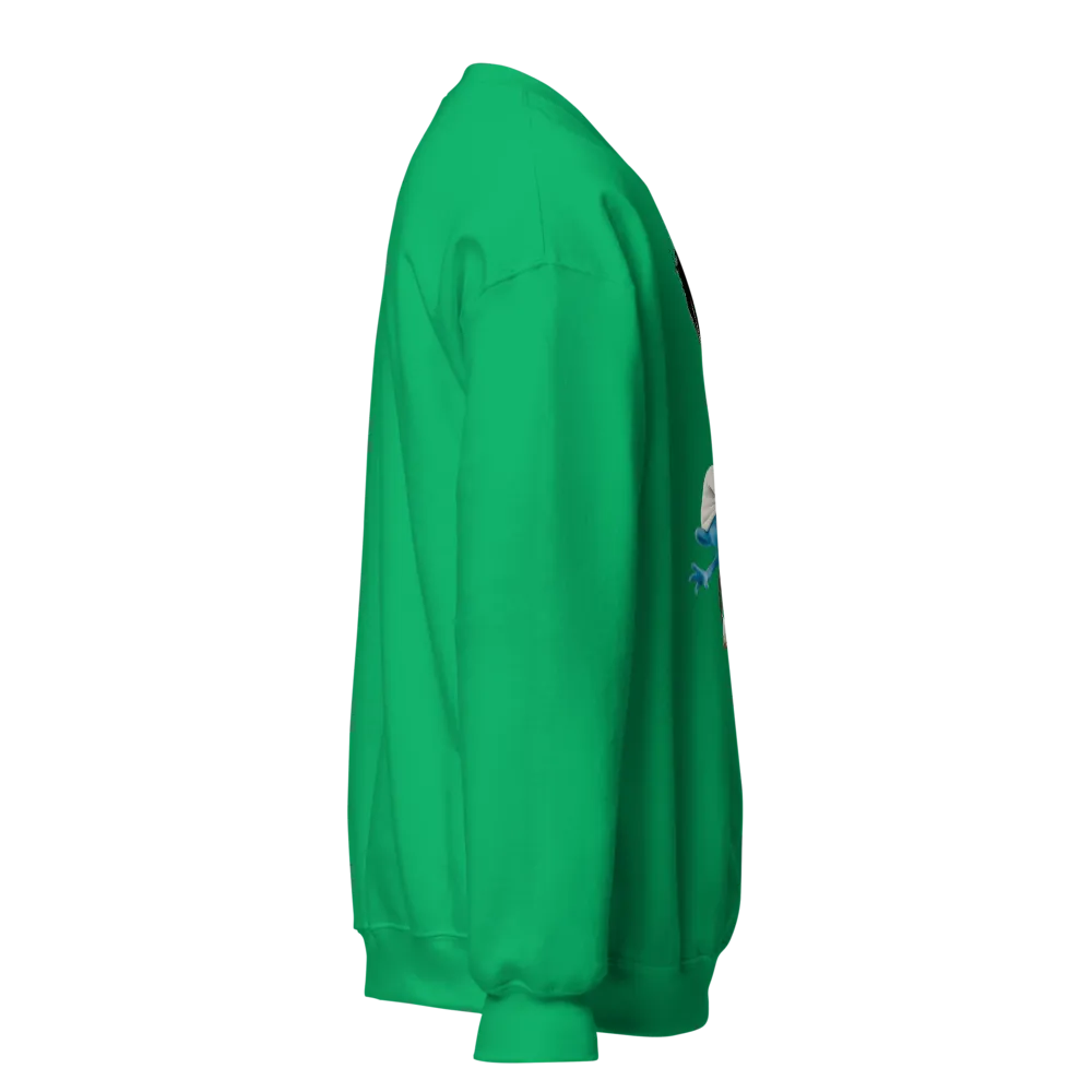Smurf Hanging Ripped Sweatshirt - Funny Meme Crewn thumbnail 4