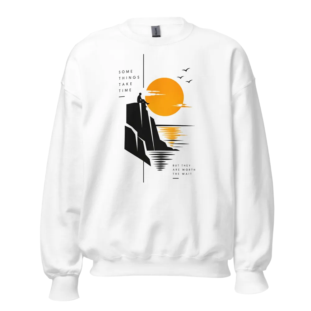 Something take time. White sweatshirt crew neck