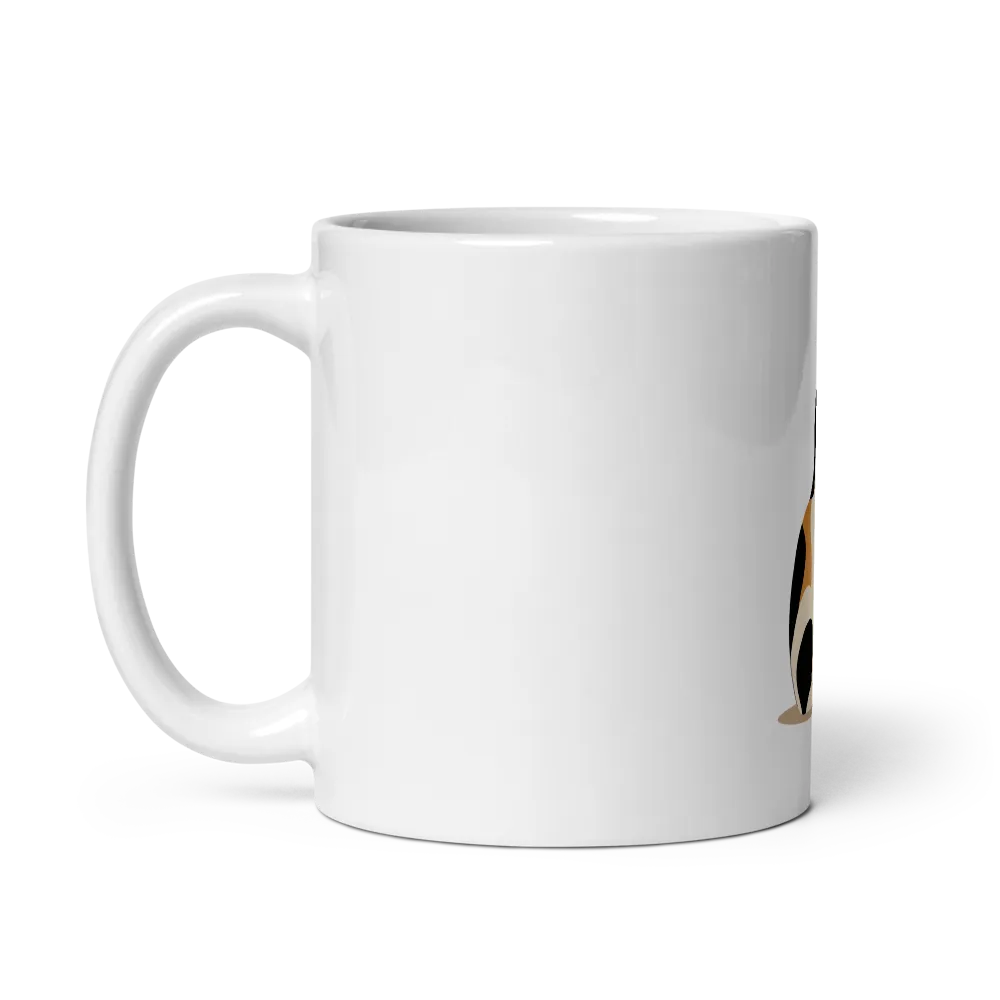 Cat illustration. White mug thumbnail 3