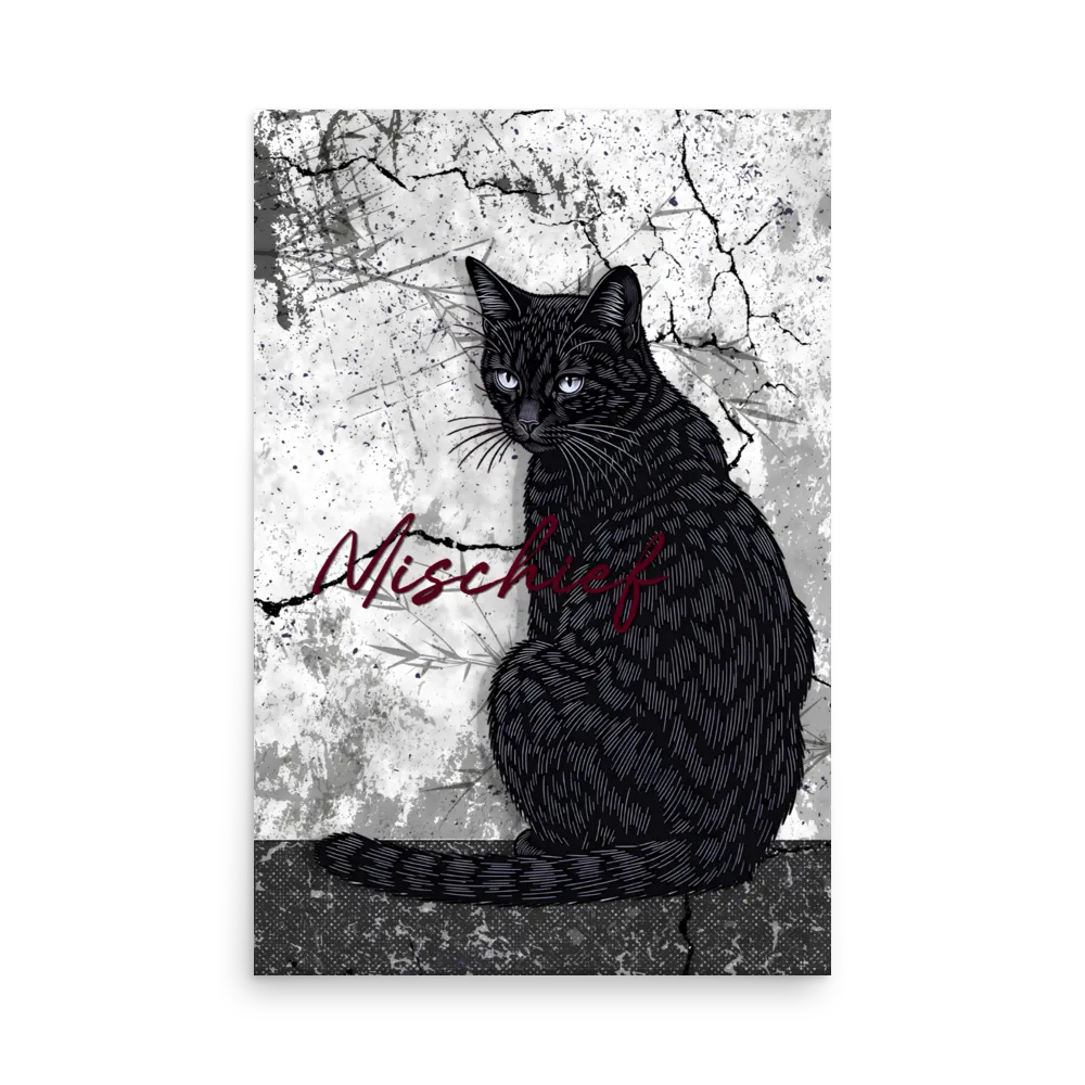 Black Cat with Mischief Poster thumbnail 2