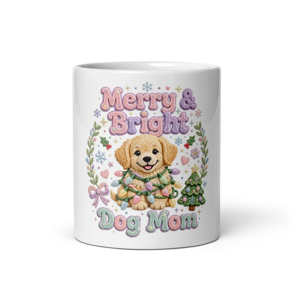 Merry & Bright Dog Mom Golden Retriever Christmas