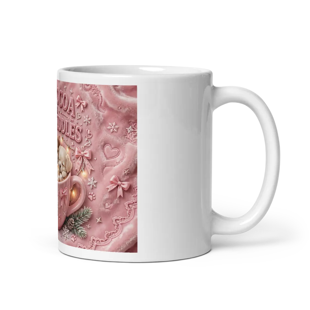 Hot Cocoa And Puppy Cuddles Mug-Christmas Dog Mug thumbnail 2