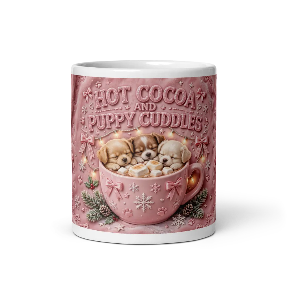 Hot Cocoa And Puppy Cuddles Mug-Christmas Dog Mug