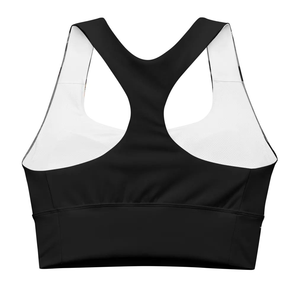 Naughty or Nice Print Recycled Longline Sports Bra thumbnail 2