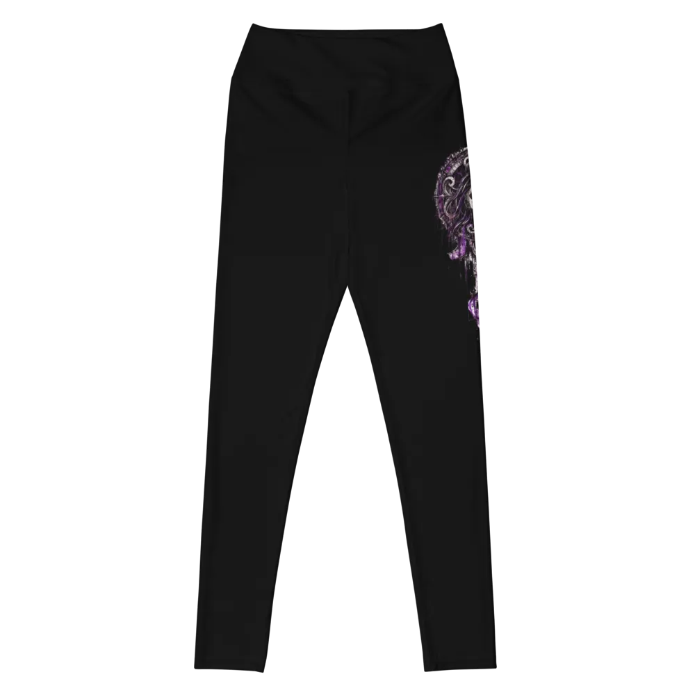 Purple Requiem Print Yoga Leggings thumbnail 2