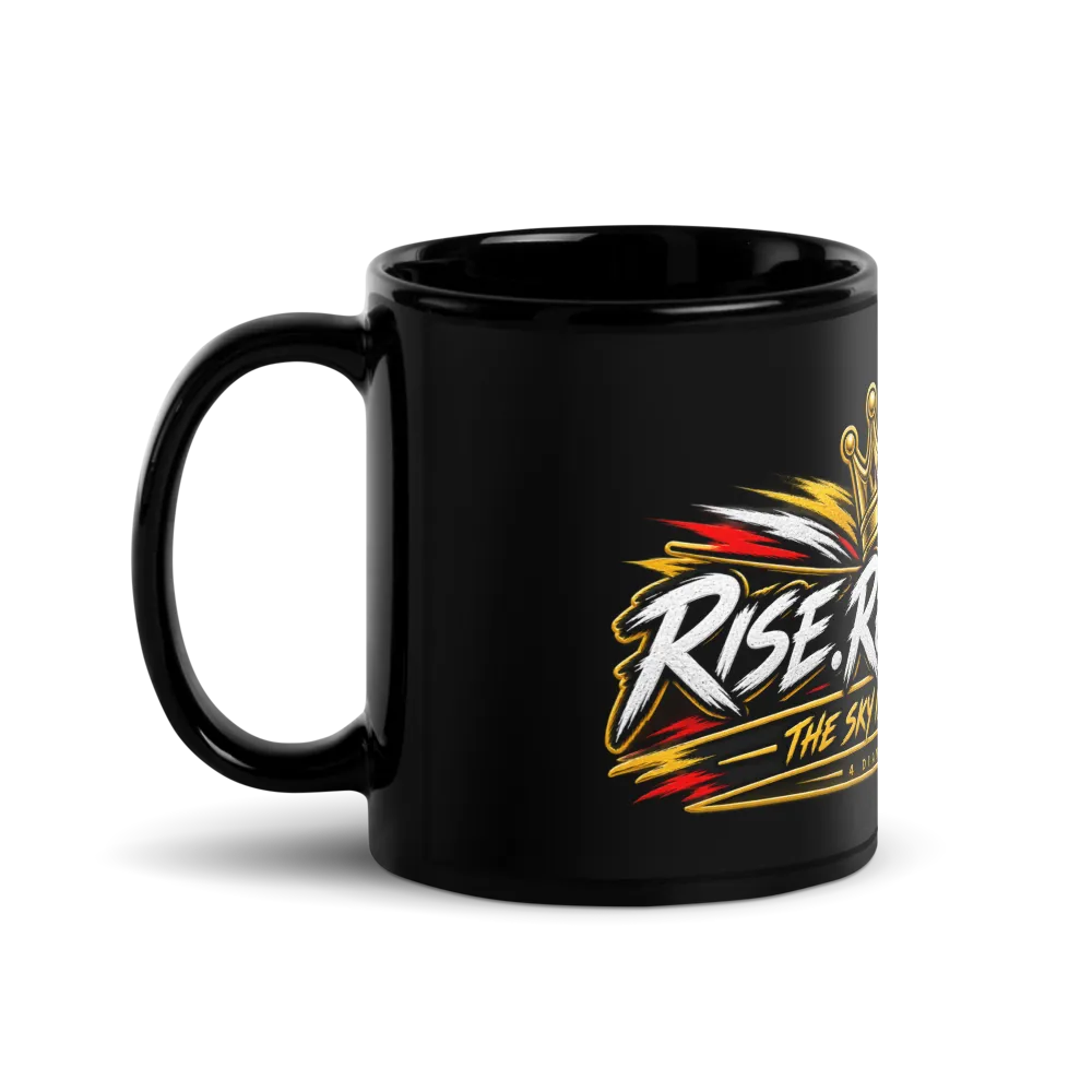 RISE, REMAIN, REIGN Glossy Black Mug thumbnail 2