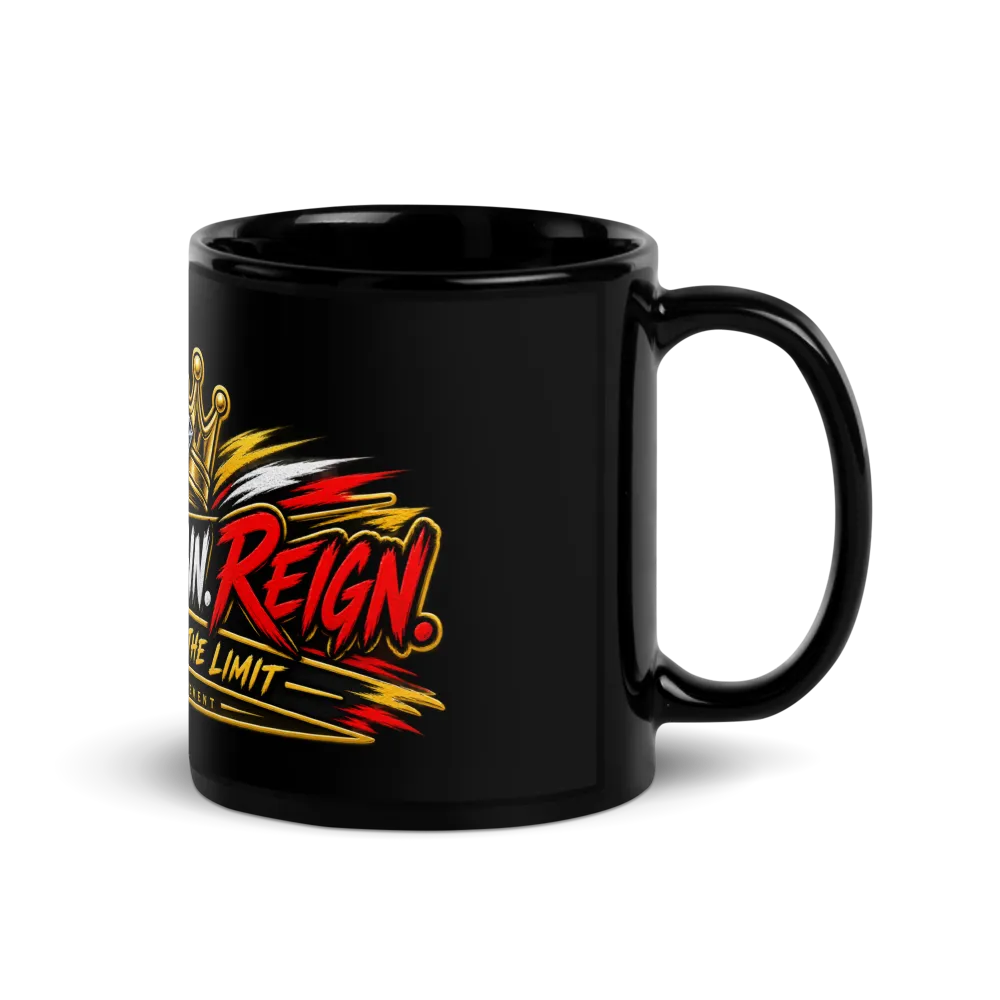 RISE, REMAIN, REIGN Glossy Black Mug thumbnail 3