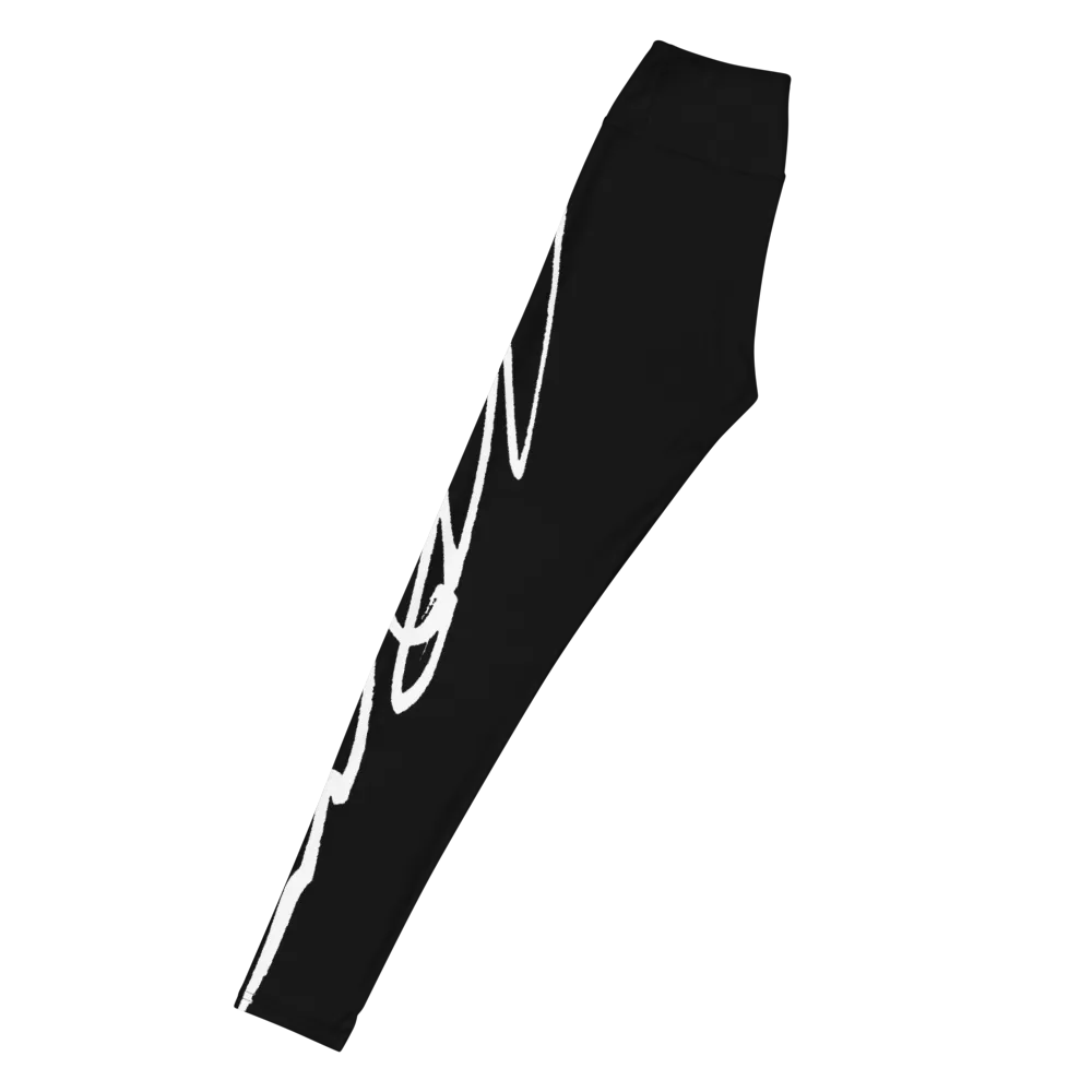 Women's Black Signature Yoga Leggings thumbnail 2
