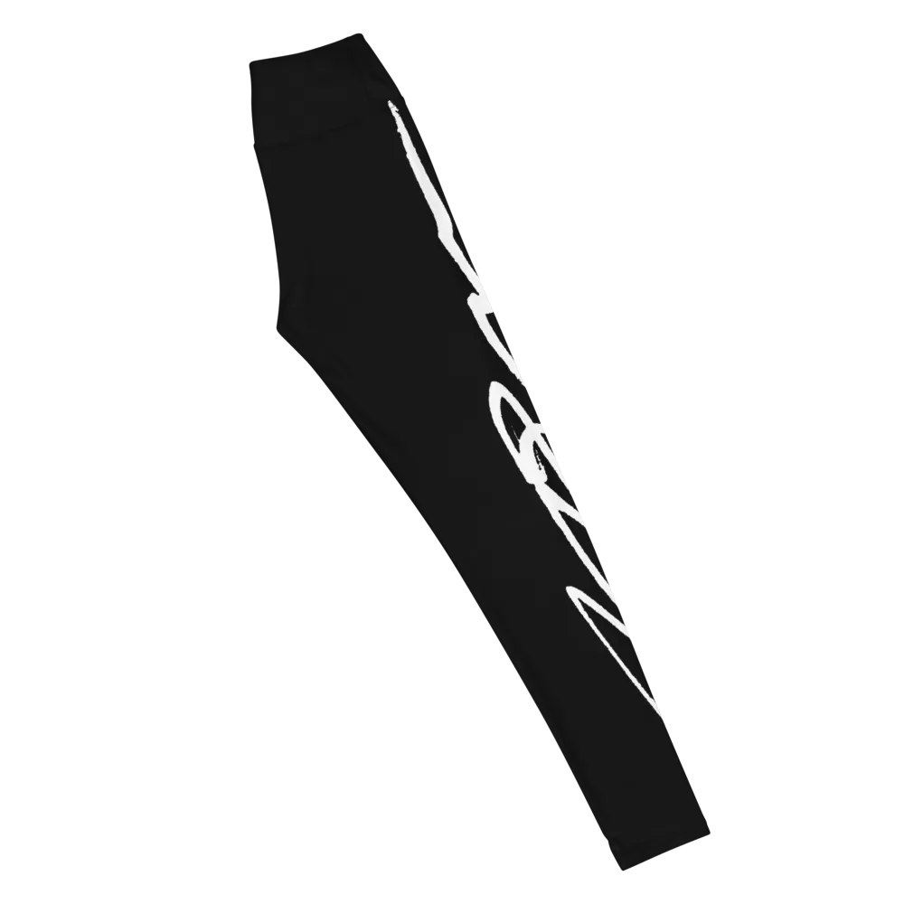 Women's Black Signature Yoga Leggings thumbnail 4