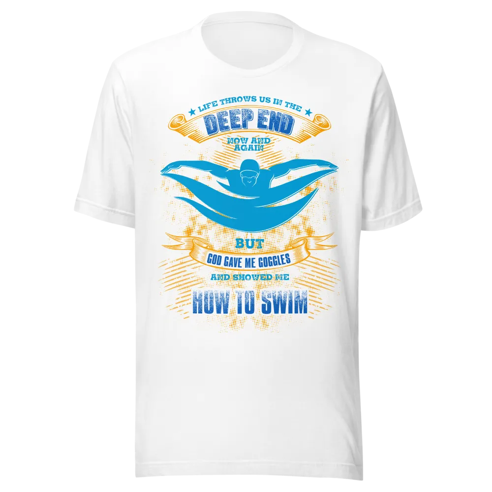 Deep End How to Swim Funny T-Shirt thumbnail 2